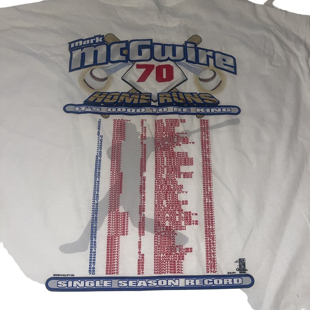 Vintage Mark McGwire 70 Home Runs Record t-shirt size adult XL by Starter